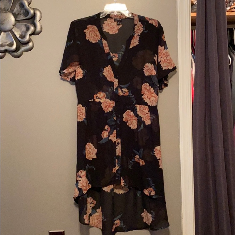 Torrid shear high low baby doll blouse